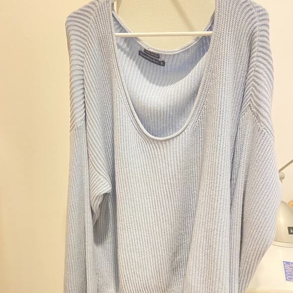 Light Blue XL Knitted Oversized Sweater- Abercrombie and Fitch - Picture 1 of 1